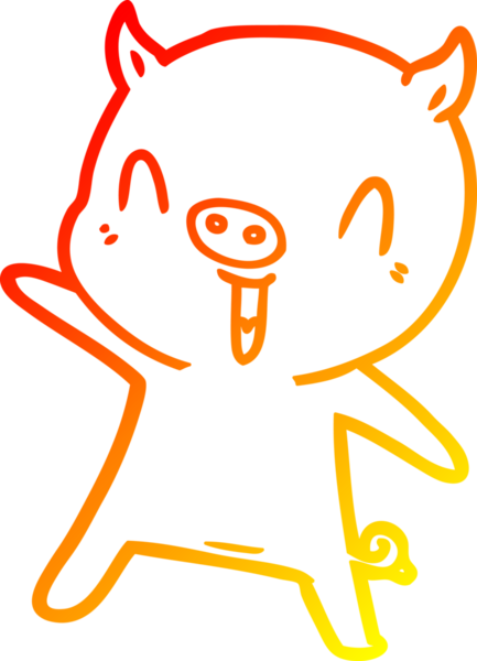 Bir insan tarafından çizilmiş bir domuz çizgi filminin sıcak çizgi çizimi