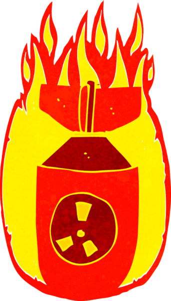 bir insan tarafından çizilmiş atom bombası.