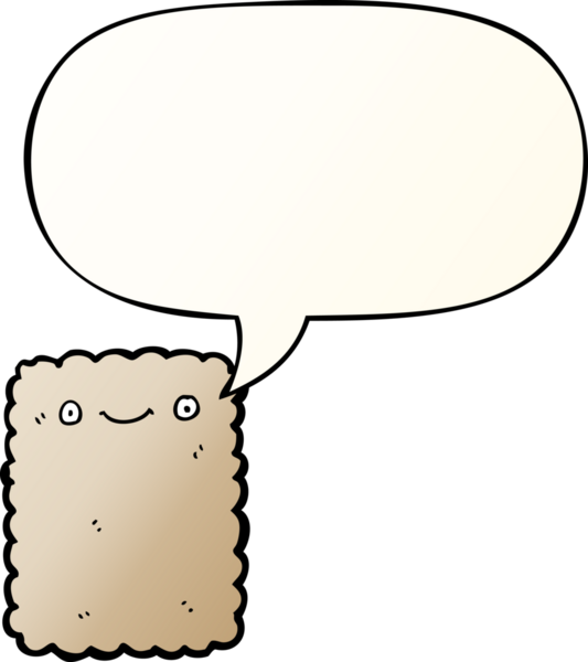 bir insan tarafından çizilmiş düzgün eğimli konuşma baloncuklu çizgi film bisküvisi