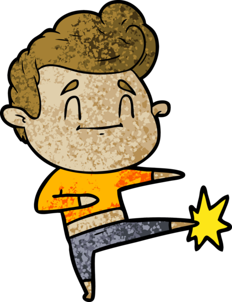 Bir insan tarafından çizilmiş mutlu çizgi film adamı.