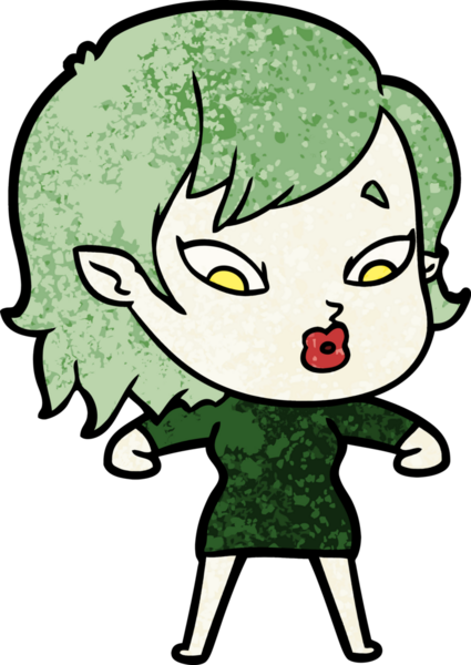 Bir insan tarafından çizilmiş şirin vampir kız çizgi filmi.