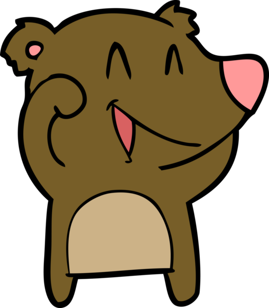 Bir insan tarafından çizilmiş gülen ayı çizgi filmi.