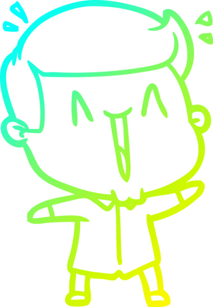 Bir insan tarafından çizilmiş mutlu bir adamın soğuk çizgi çizimi.