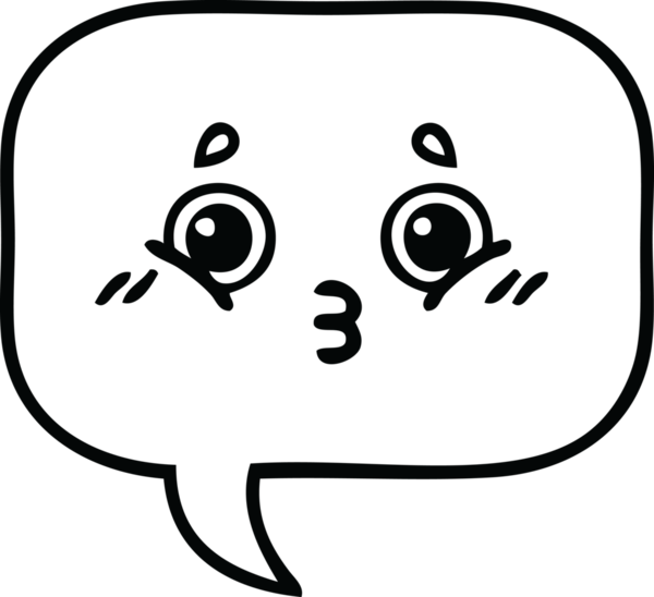 Bir insan tarafından çizilmiş bir konuşma baloncuğunun çizgi çizimi