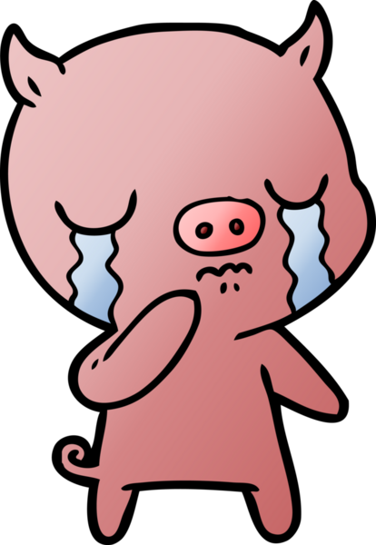 Bir insan tarafından çizilmiş domuz ağlaması.