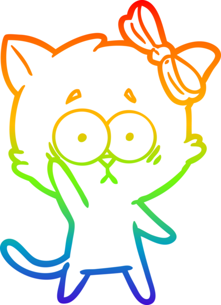 gökkuşağı gradyanı çizimi bir insan tarafından çizilmiş çizgi film kedisi
