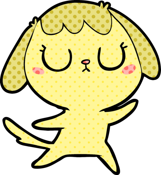 Bir insan tarafından çizilmiş şirin bir çizgi film köpeği.