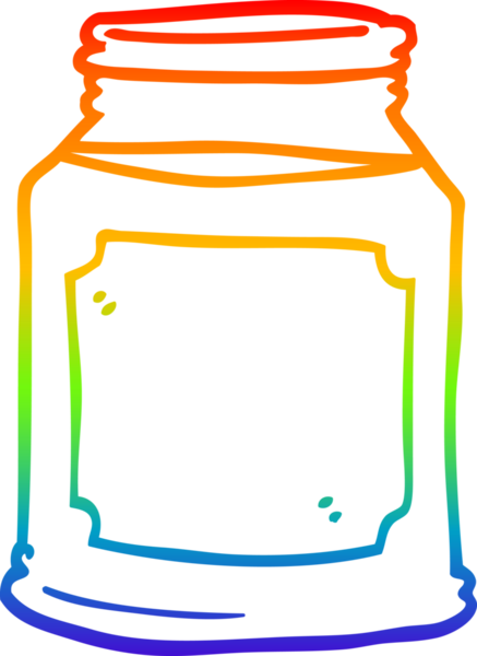 Bir insan tarafından çizilmiş kavanozdaki çizgi film sıvısının gradyan çizimi