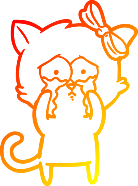 Bir insan tarafından çizilmiş çizgi film kedisinin sıcak çizgi çizimi