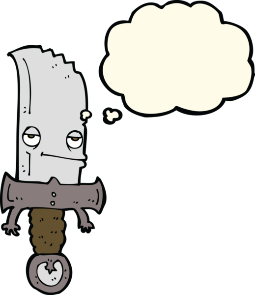 Bir insan tarafından çizilmiş düşünce baloncuklu bir çizgi film karakteri.