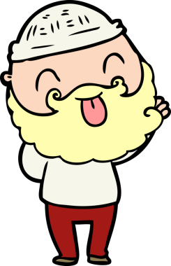 Bir insan tarafından çizilmiş sakallı bir adam.