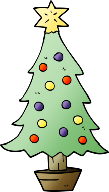 Bir insan tarafından çizilmiş bir karalama Noel ağacı.