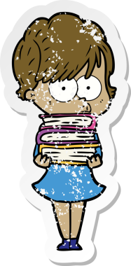 Bir insan tarafından çizilmiş karikatür bir kadının sıkıntılı çıkartması.