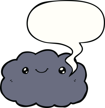 bir insan tarafından çizilmiş konuşma baloncuklu çizgi film bulutu