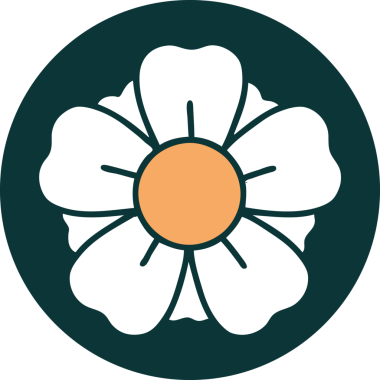 Bir insan tarafından çizilmiş bir çiçeğin ikonik dövme şekli