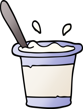 Bir insan tarafından çizilmiş vektör gradyan çizim yoğurdu