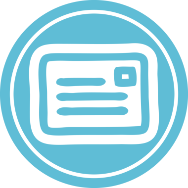 bir insan tarafından çizilmiş zarf harfi dairesel simgesi