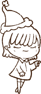 Bir insan tarafından çizilen neşeli kadın kömürü.