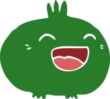 Bir insan tarafından çizilmiş mutlu kök sebze karalaması.