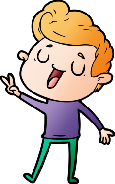 Bir insan tarafından çizilmiş mutlu çizgi film adamı.