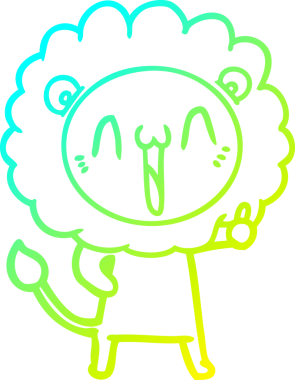 Bir insan tarafından çizilmiş mutlu çizgi film aslanı çizimi.