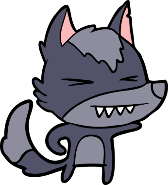 Bir insan tarafından çizilmiş kızgın kurt çizgi filmi.