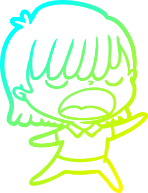 Bir insan tarafından yüksek sesle çizilmiş bir karikatür kadın çizimi.