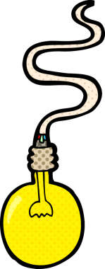 bir insan tarafından çizilmiş karikatür ampulü