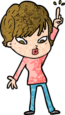 Bir insan tarafından çizilmiş karikatür kadın.