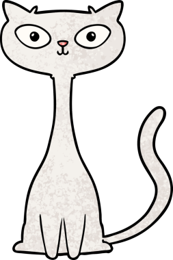 Bir insan tarafından çizilmiş çizgi film kedisi.