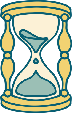 Bir insan tarafından çizilmiş bir saatin ikonik dövme şekli.