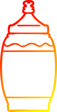 Bir insan tarafından çizilmiş ketçap şişesinin sıcak gradyan çizgisi