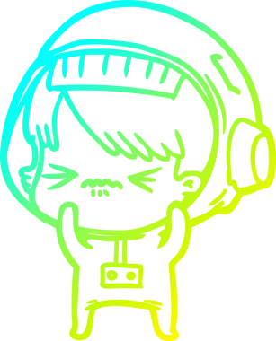 Bir insan tarafından çizilmiş kızgın bir uzay kızı çizimi.