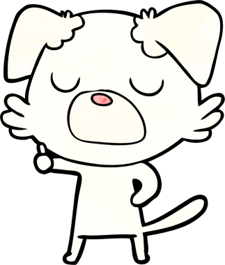 Bir insan tarafından çizilmiş çizgi film köpeği.