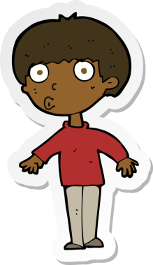 Bir insan tarafından çizilmiş bir karikatür çıkartması.