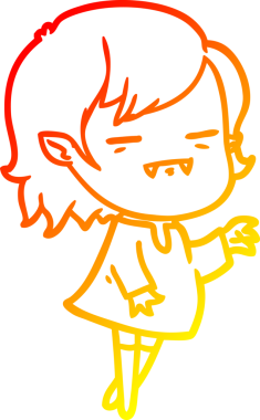 Bir çizgi film karakteri çizen ölümsüz vampir kız bir insan tarafından çizilmiş.