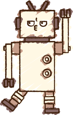 Bir insan tarafından çizilen robot tebeşiri.