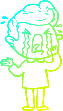 Bir insan tarafından çizilmiş ağlayan bir karikatür çizimi.