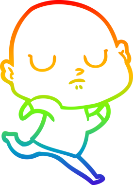 Gökkuşağı gradyan çizgisi bir insan tarafından çizilmiş kel bir adamın çizimi