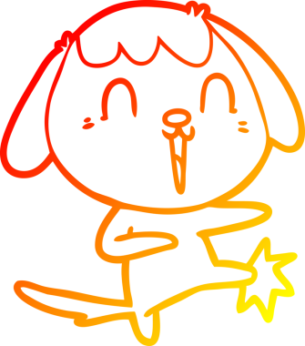 Bir insan tarafından çizilmiş sevimli bir köpeğin sıcak çizgi çizgisi.