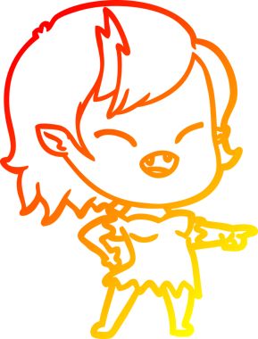 Bir insan tarafından çizilmiş, çizgi film karakteri vampir bir kızın sıcak çizgi çizimi.