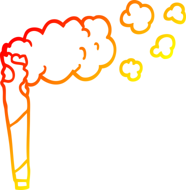 Bir insanın çizdiği kenevir sigarasının sıcak çizgi çizimi