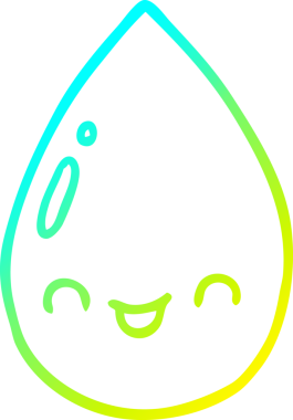 Bir insan tarafından çizilmiş bir çizgi filmin soğuk gradyan çizimi.