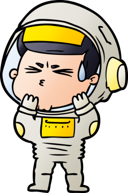 Çizgi film bir insan tarafından çizilmiş astronot.