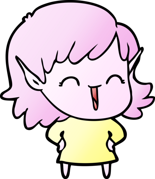 Bir insan tarafından çizilmiş bir elf kızı.