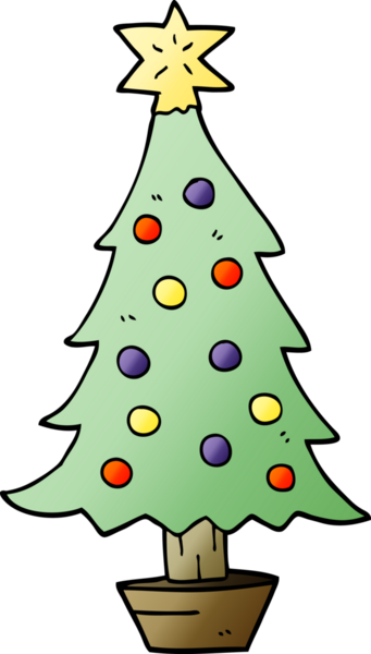 Bir insan tarafından çizilmiş bir karalama Noel ağacı.