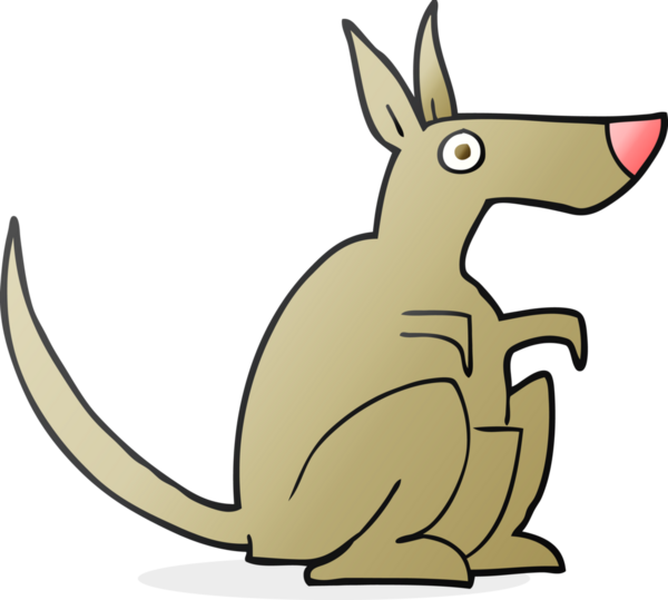 Bir insan tarafından çizilmiş serbest çizim kanguru.