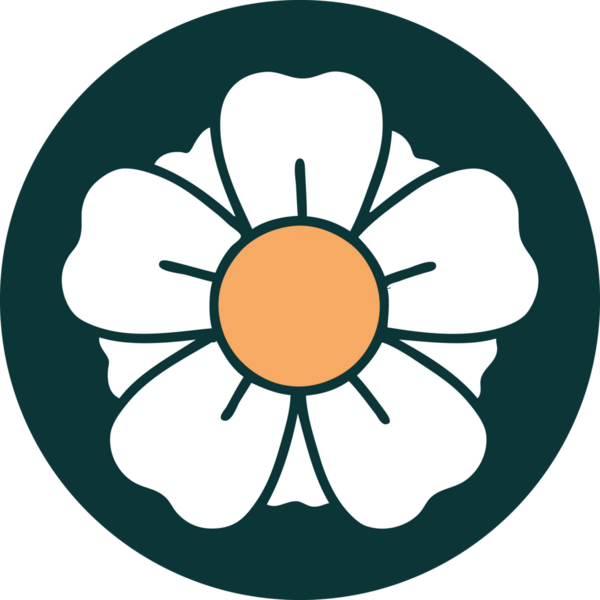 Bir insan tarafından çizilmiş bir çiçeğin ikonik dövme şekli