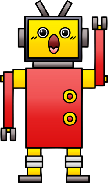 Bir insan tarafından çizilmiş bir robotun gölgelenmiş çizimi