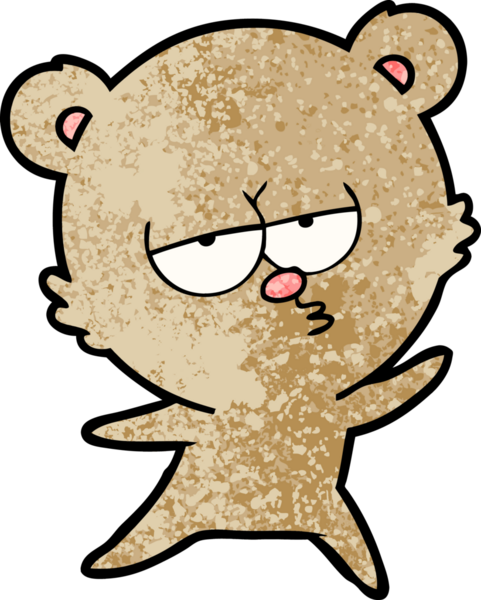 Bir insan tarafından çizilmiş sıkılmış ayı çizgi filmi